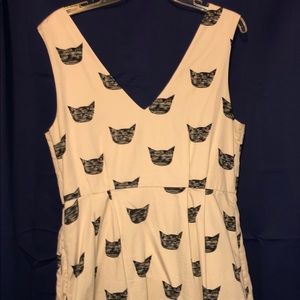 Anthropologie black cat mini dress